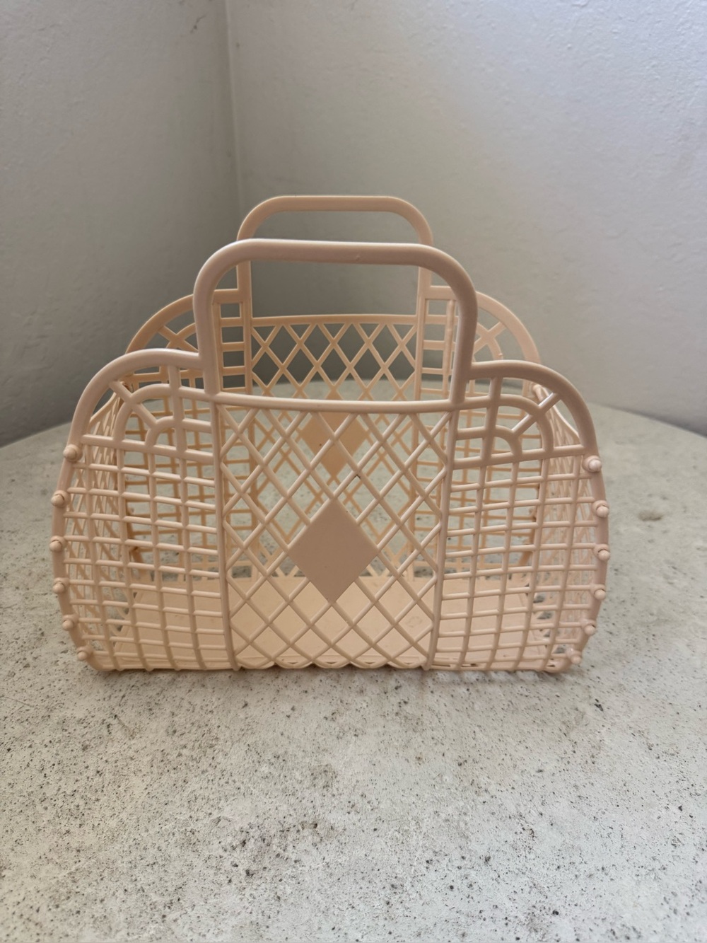 Ivory jelly basket hand bag